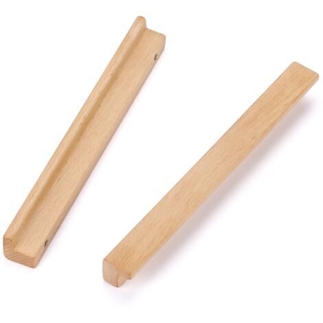 6 Stück Holzmöbelgriffe, 192 mm Lochabstand, Holzschrankgriffe, für Küche, Kleiderschrank, Kommode