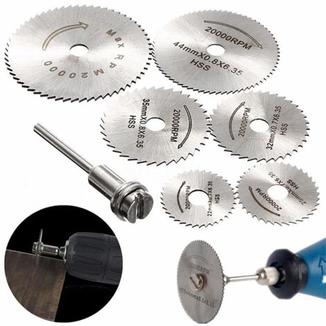 6 Stück HSS-Sägeblätter mit Schaftverlängerung, 1 Stück 1/8 Zoll, Schneidrad-Set für Rotationswerkzeuge