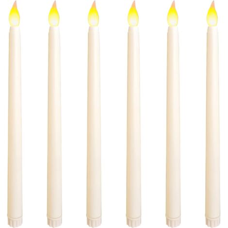 6 Stück LED-Kerzen mit flackernder Flamme, elfenbeinfarbene elektrische Kerzen mit Batteriebetrieb, künstliche dekorative Kerzen für Hochzeit, Ostern, Party, Geburtstag [Energieklasse A]