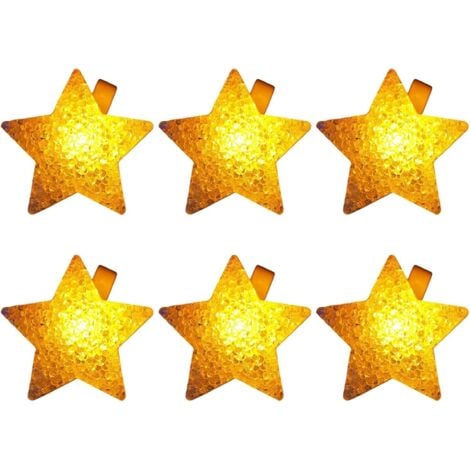 TONCHEAN 6 Stück LED-Leuchtarmbänder, Party-LED-Armbänder, Sternarmbänder, Party-dekorierte Sternarmbänder - Gelb