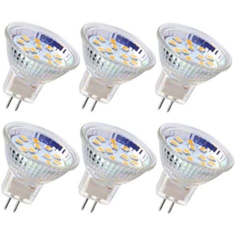 6 Stück LED-Leuchtmittel, MR11, Strahler, GU4-Leuchtmittel, 3 W, 18 LEDs, Halogenlampen, 20 W-Äquivalent, nicht dimmbare LED-Leuchtmittel, 12 V AC/DC für Heim- und Landschaftsschienenbeleuchtung (kalt