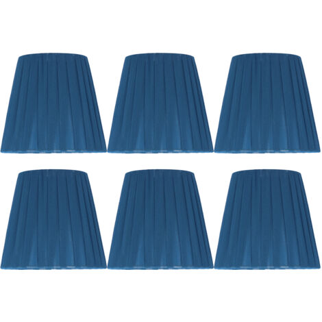 6 Stück moderner, einfacher Lampenschirm aus Stoff, Lampenschirm für Kristall-Kronleuchter, Wandleuchte, Blau