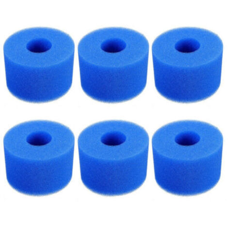 6 Stück Poolfilter, Schaumstoff-Filterpatrone, Schaumstoff für Poolfilter, wiederverwendbar und waschbar, Schaumstofffilter für Spa, Pool