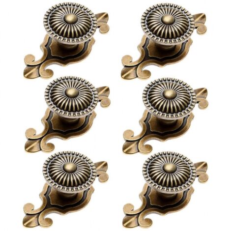 6 Stück Retro-Möbelknauf, 2-in-1-Schubladenschrankgriff mit Schrauben, Bronze
