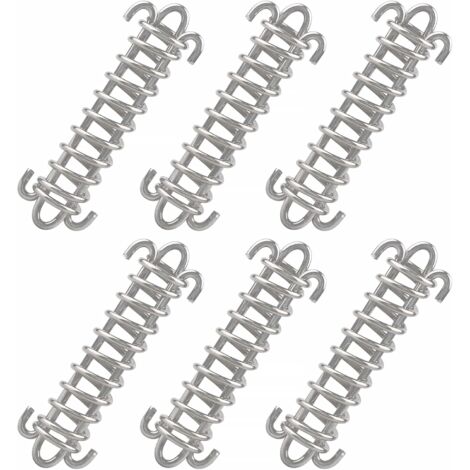 6 Stück robustes Zeltseil, Edelstahl-Federseilschnalle, für Plane, Zelt, Metallgitter