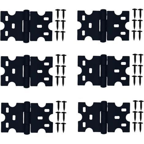 6 Stück Schwarze Scharniere, Schrankscharniere mit Schrauben Geeignet für Kleine Türen/Schubladen/Fenster/Hausmöbelbeschläge