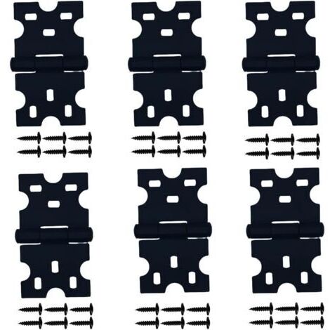 6 Stück Schwarze Scharniere, Schrankscharniere mit Schrauben Geeignet für Kleine Türen/Schubladen/Fenster/Hausmöbelbeschläge