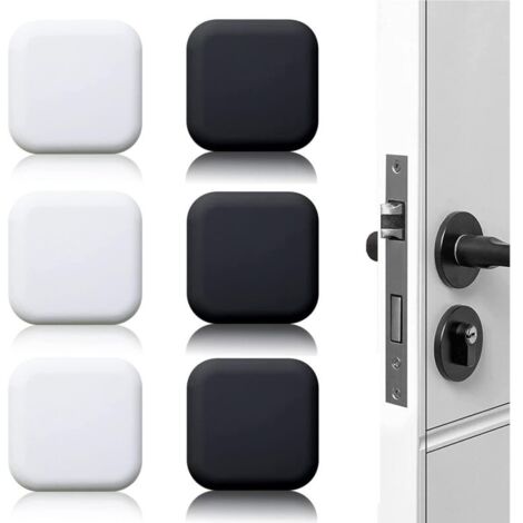 6 Stück selbstklebende Türstopper zur Wandmontage, schwarz/weiß, 45 mm x 45 mm