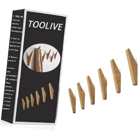 KOMIRO 6 Stück Vintage Holzhaken Holz Haken Tragfähigkeit 5kg, Wandhaken Bademantelhaken Huthaken Kleiderhaken Mehrzweckhaken Schlüsselhaken (B Holzfarbe - 6er Set)