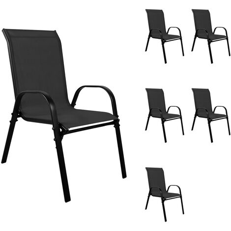 6 Stück XL Stapelstuhl Metall schwarz Textilen -DMC330887-6stk-var
