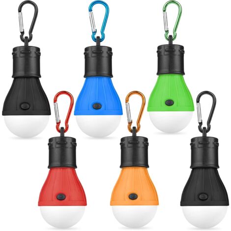6 Stücke Campinglampe, LED Camping Lampe LED Camping Laterne Zeltlampe Glühbirne , Camping Licht mit Karabiner, Notlicht , Camping Lampen für Abenteuer, Angeln, Stromausfall Wasserdicht