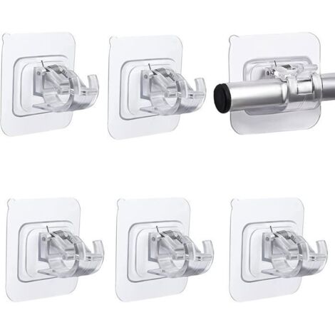 6 supports de tringle à rideaux, pas de supports auto-adhésifs pour crochets de rideau ou bandes de serviette à percer.