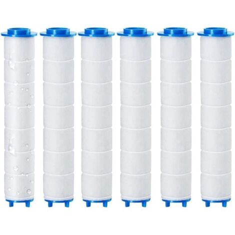 6-teiliger austauschbarer Duschfilter, 9,5 x 2,4 cm, herausnehmbarer Duschfilter, Umkehrosmose, Chlor-, Fluorid- und Partikelfiltration (9,5 x 2,4 cm)