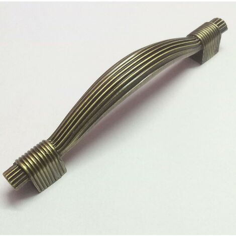 6-teiliger Möbelgriff aus Altbronze, Türgriff, Vintage-Schrankgriffe, Achsabstand 128 mm