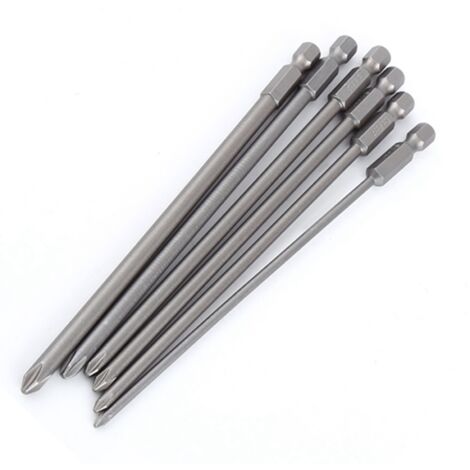 6-teiliges 1/4" S2 Stahl 150 mm magnetisches Schraubendreher-Bit-Set für Kreuzschlitzschraubendreher