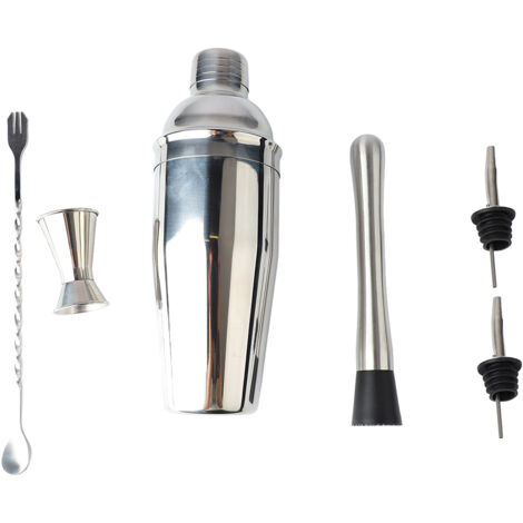 6-teiliges Cocktailshaker-Set aus Edelstahl, professioneller Bar- und Party-Shaker, 750 ml
