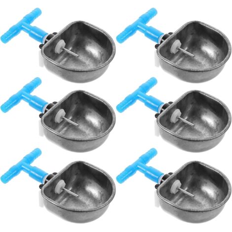 6-teiliges Edelstahl-Kaninchentränke-Set mit automatischem Napf, geeignet für Käfig/Stall, bissfester Wasserspender für komfortable Fütterung von Kaninchen
