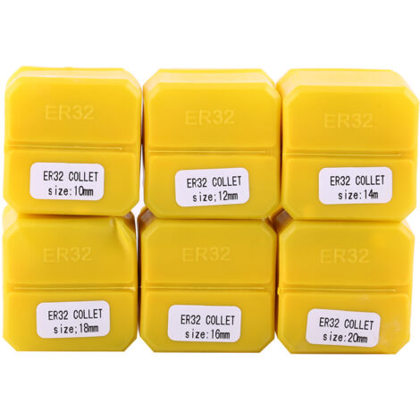 6-teiliges ER32-Federbuchsen-Set für CNC-Fräsmaschinen und Drehmaschinen, 10–20 mm Durchmesser, Präzisionsspannzubehör