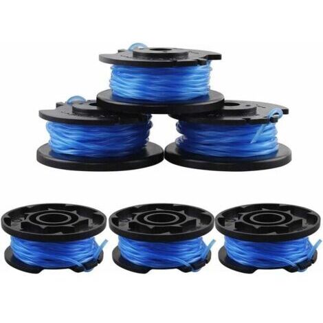 6-teiliges Ersatzspulen-Set für Ryobi-Rasentrimmer mit Schneidkappe. Die Ersatzspule ist kompatibel mit Ryobi One+ AC14RL3A-18V, 24V und 40V.
