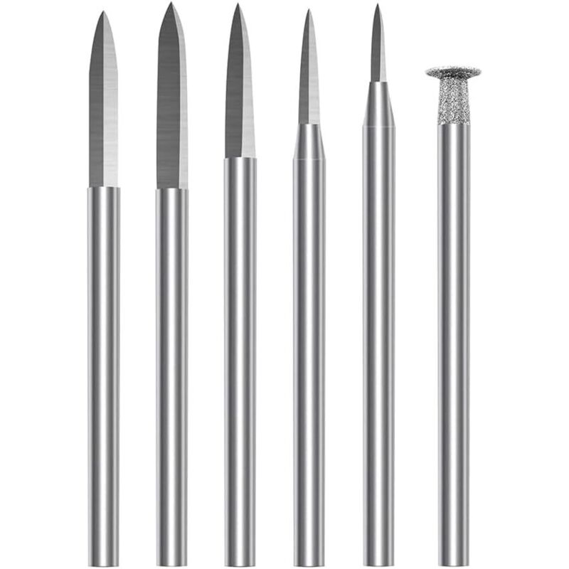 Image of 6-teiliges Holzschnitzbohrer-Set für Rotationswerkzeuge, Holzschnitz- und Gravurzubehör (3 mm)