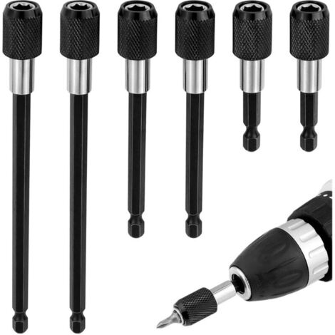 6-teiliges magnetisches Bithalter-Set, 60/100/150 mm magnetische Verlängerungsstange, 1/4"-Schraubendreher-Bithalter, für Bohrschrauber usw.