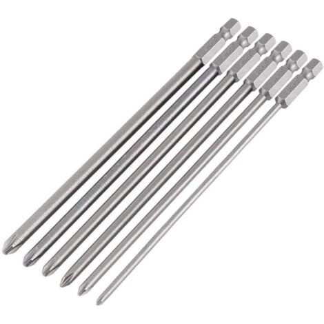 6-teiliges magnetisches Kreuzschlitz-Schraubendreherbit-Set mit Sechskantschaft, 150 mm, 1/4"-Sechskantschaft, für elektrische Handschraubendreher
