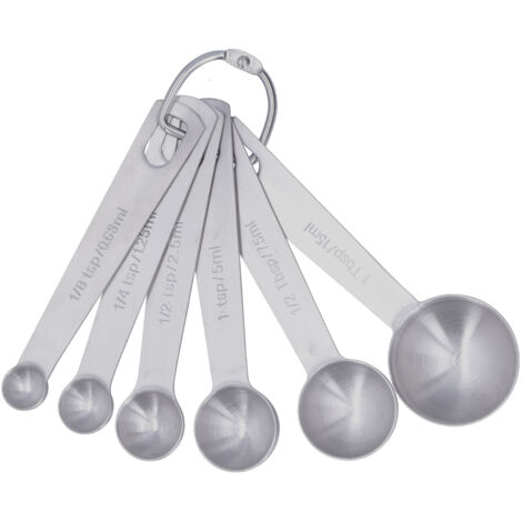 6-teiliges Messlöffel-Set aus Edelstahl für Küche und Backen