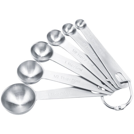 6-teiliges Messlöffel- und Messbecher-Set aus Edelstahl für Küche, Kaffee und Gewürze