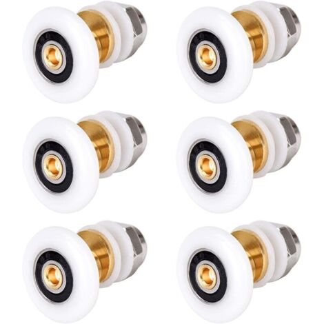 6-teiliges Rollenset für Duschtüren, 25 mm Durchmesser, für Badezimmer-Glasschiebetüren
