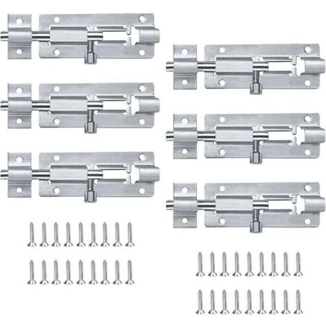 6-teiliges Schlafzimmertürschloss-Set, Schiebetürriegel, Schiebetürriegelschloss
