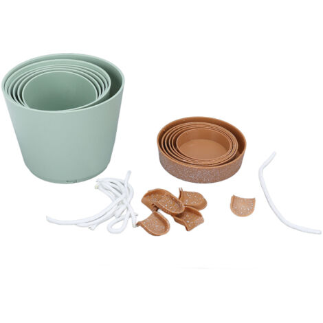 6-teiliges selbstbewässerndes Pflanzgefäß-Set mit integriertem Bewässerungssystem, Kunststoff-Pflanztopf mit Wasserreservoir und Befestigungsbändern für Sukkulenten