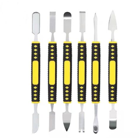 6-teiliges Set Elektronikreparaturwerkzeuge, doppelseitiges Metallspatel-Set, Demontagewerkzeuge für iPad, Tablets, Computer und Smartphones