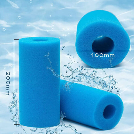 6-teiliges Set: Schaumstofffilter für Schwimmbecken, Poolpumpenfilter, Schaumstoffschwamm für Schwimmbeckenfilter, Reinigungsschwamm für Schwimmbeckenfilter, waschbare Schwammsäule