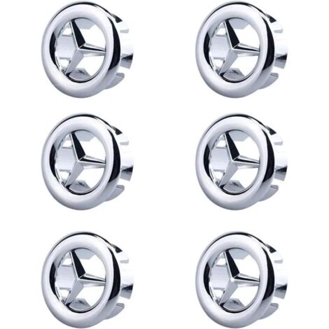 6-teiliges Set Überlaufabdeckungen für Spülbecken, runde Abflussstopfen-Einsätze für Spülbecken, für Spülbecken, Badezimmer, Küche (Silber)