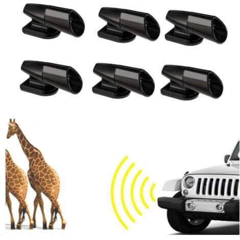 6-teiliges Set Ultraschall-Wildpfeifen, Ultraschall-Autopfeife für Rehe und Hasen, Tierschutz- und Warngerät für Autos, Lastwagen und Motorräder