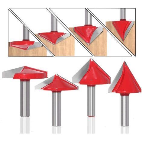 6-teiliges Set V-förmiger Nutfräser, 60°, 90°, 120° Winkel, 8 mm Schaft, 3D-V-förmiger Holzbearbeitungsfräser, CNC-Gravierfräser
