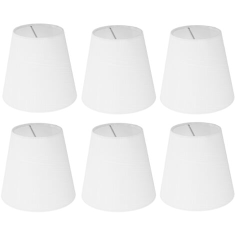 6-teiliges Set weißer Stofflampenschirme, moderner minimalistischer Lampenschirm für Steh-, Tisch-, Kronleuchter-, Kandelaber- und Wandlampen.