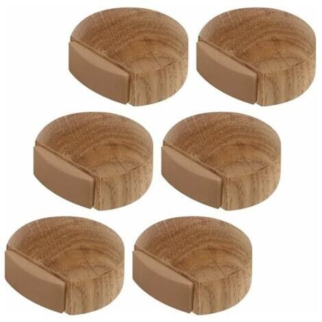 6-teiliges Türstopper-Set – Selbstklebende Türstopper aus Holz für Böden und Parkett – Selbstklebender Türstopper