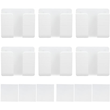 6-teiliges universelles Wandhalterungs-Set für Handys mit Ladestation, ideal für Zuhause, Schlafzimmer und Badezimmer, Weiß