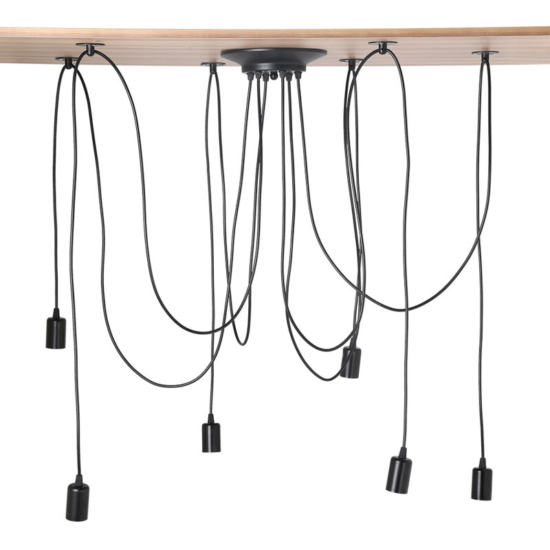 Eosnow - 6 Tête Industrielle Vintage Style Pendentif Lumière Titulaire Plafond Lampe Cintre Luminaires