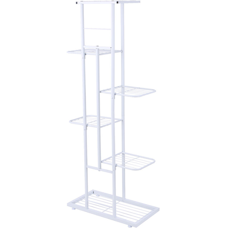 

6-Tier estante de exhibicion, Macetas Rack, Plant soporte Potting Escalera,blanco