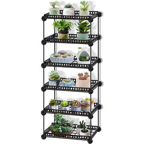 main image of "6 Tier Flower Pot Holder Garden Rack Metal Plant Shelf"