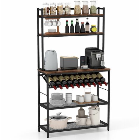 6-Tier Kitchen Baker Rack Industrial Storage Shelf Microwave Stand Freestanding