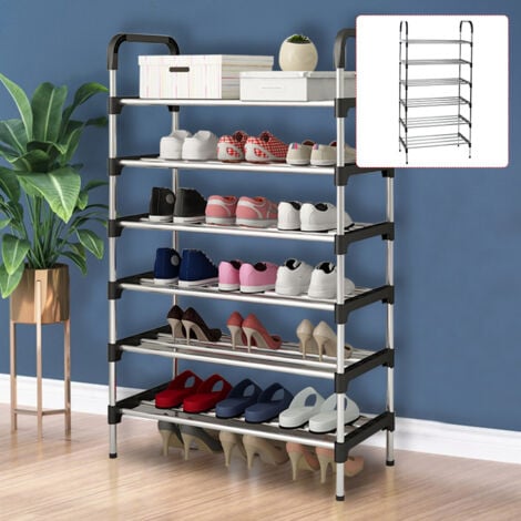 LIVINGANDHOME 6 Tier Metal Shoe Rack Shoe Storage Stand Organiser Hot Sale