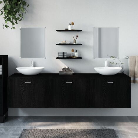 6-tlg. Badmöbel-Set Schwarz Holzwerkstoff vidaXL82993