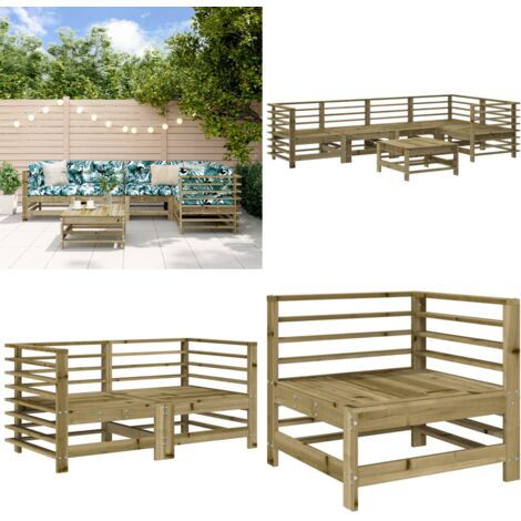 6-tlg. Garten-Lounge-Set Imprägniertes Kiefernholz - Gartenmöbel - Loungeset - Rattan Möbel - Kiefernholz - Gartensitzgruppe - Home & Living