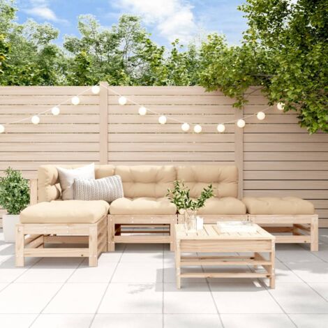 6-tlg. Garten-Lounge-Set Massivholz Kiefer vidaXL