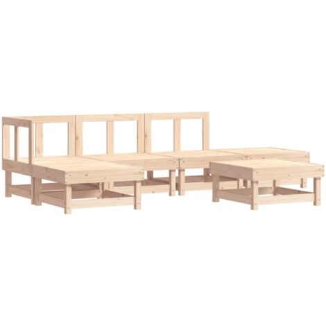 6-tlg. Garten-Lounge-Set Massivholz Kiefer vidaXL