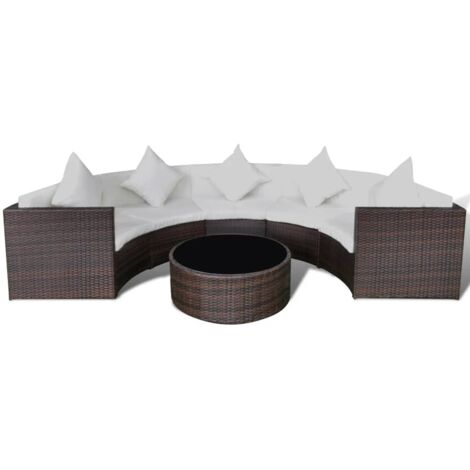 vidaXL Gartenmöbel 10-tlg. Poly Rattan Sofa Garnitur Sitzgruppe Viele Farben