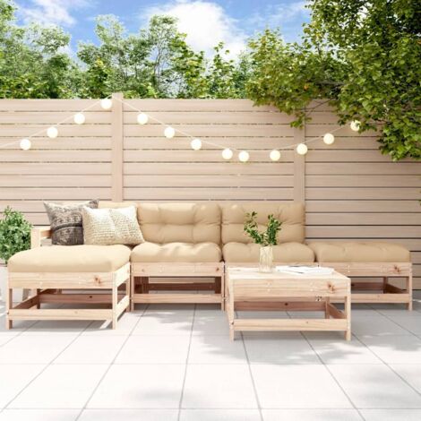 6-tlg. Garten-Lounge-Set，Gartenmöbel-Set Massivholz Kiefer vidaXL875128